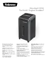 Fellowes Microshred 225Mi Manual preview