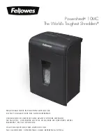 Fellowes Powershred 10MC Instruction Manual preview