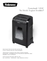 Предварительный просмотр 1 страницы Fellowes Powershred 1200C Instructions Manual