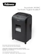 Preview for 1 page of Fellowes Powershred 1800MC Manual