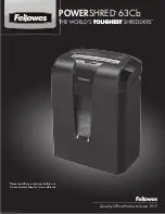 Fellowes POWERSHRED 63Cb Instructions preview