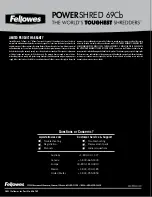 Preview for 4 page of Fellowes POWERSHRED 69Cb User Manual