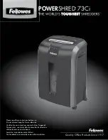 Fellowes POWERSHRED 73Ci Instructions Manual preview