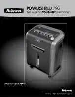 Fellowes POWERSHRED 79Ci Instructions Manual preview