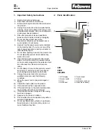 Предварительный просмотр 4 страницы Fellowes Powershred C-420 Operating Instructions Manual