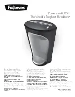 Preview for 1 page of Fellowes POWERSHRED DS-1 Instruction Manual