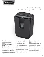 Preview for 1 page of Fellowes Powershred M-7C Quick Start Manual