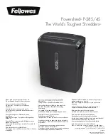 Fellowes Powershred P-28S/4S Manual preview