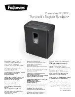 Fellowes Powershred P-30C Manual preview