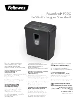 Preview for 1 page of Fellowes Powershred P-30C Manual