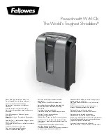Fellowes Powershred W-61Cb Manual preview