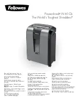 Preview for 1 page of Fellowes Powershred W-61Cb Manual