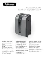 Preview for 1 page of Fellowes Powershred W-71Ci Manual