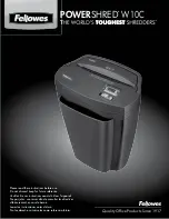 Fellowes Powershred W10C Instructions Manual preview