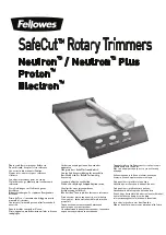 Fellowes SafeCut Neutron plus Instructions Manual preview