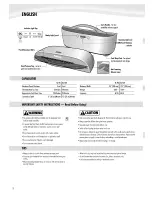 Предварительный просмотр 2 страницы Fellowes Saturn SL 125 User Manual