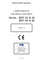 Fema Electronica BDF-24-S Series Operator'S Manual preview