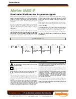 Предварительный просмотр 2 страницы Fema M40 Series User Manual