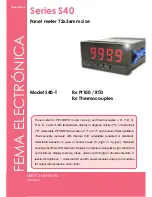 Preview for 1 page of Fema S40-T User Manual