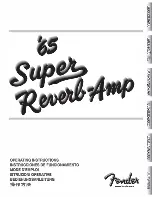 Предварительный просмотр 1 страницы Fender 1965 Super Reverb-Amp Operating Instructions Manual