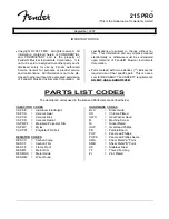 Preview for 2 page of Fender 215 PRO Service Manual