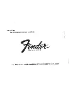 Preview for 11 page of Fender 25TH ANNIVERSARY STRATOCASTER User Manual