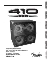 Fender 410 PRO Operating Instructions Manual preview