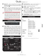 Preview for 31 page of Fender 6946000000 Owner'S Manual