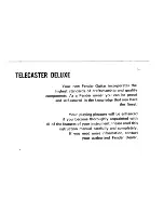 Preview for 2 page of Fender 72 Telecaster Deluxe Owner'S Manual