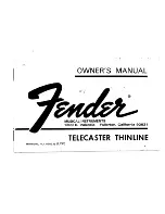 Fender 72 Telecaster Thinline Owner'S Manual preview