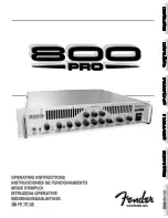 Fender 800 Pro Operating Instructions Manual предпросмотр