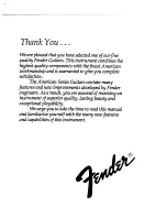 Preview for 3 page of Fender American Standard Manual