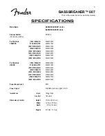 Preview for 3 page of Fender BASSBREAKER 007 Combo Service Manual