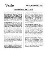 Preview for 5 page of Fender BASSBREAKER 007 Combo Service Manual