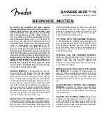 Preview for 5 page of Fender BASSBREAKER 15 Combo Service Manual