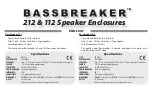 Fender Bassbreaker BB 112 Enclosure User Manual preview