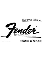 Предварительный просмотр 1 страницы Fender Bassman 50 Owner'S Manual