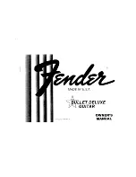 Fender Bullet Deluxe Owner'S Manual preview