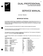 Предварительный просмотр 2 страницы Fender DUAL-PROFESSIONAL SERIES Service Manual