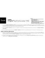 Preview for 3 page of Fender Fishman TriplePlay Stratocaster HSS Instruction Manual