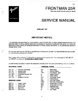 Предварительный просмотр 2 страницы Fender Frontman 25R (Series II) Service Manual