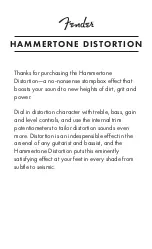 Preview for 3 page of Fender HAMMERTONE DISTORTION Quick Start Manual