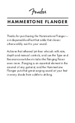 Preview for 3 page of Fender HAMMERTONE FLANGER Manual