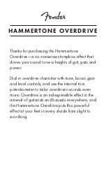 Preview for 4 page of Fender HAMMERTONE OVERDRIVE Manual