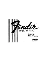 Fender Lead III Owner'S Manual preview