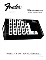 Preview for 1 page of Fender MA4 MIXER Manual