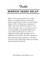 Preview for 3 page of Fender MIRROR IMAGE DELAY Manual