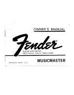 Fender MUSICMASTER - MANUEL 2 Owner'S Manual preview