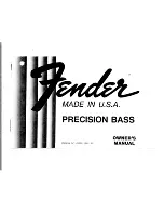 Fender Precision Bass Owner'S Manual preview