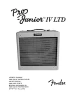 Fender Pro-Junior IV LTD Owner'S Manual preview